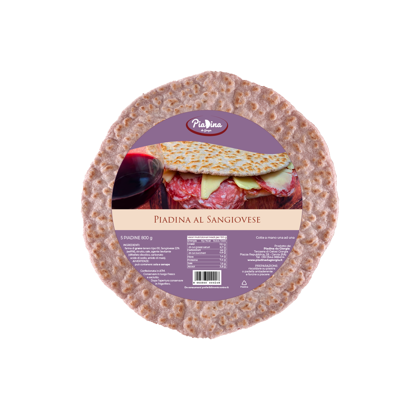 Piadina with Sangiovese