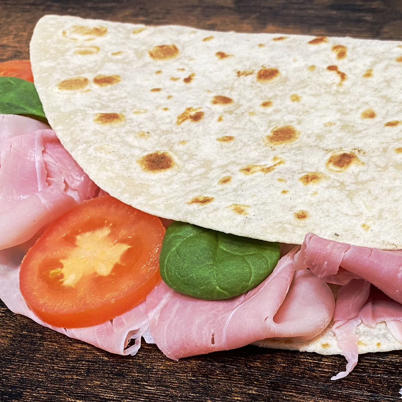 Piadina Romagnola IGP Riminese with extravirgin olive oil